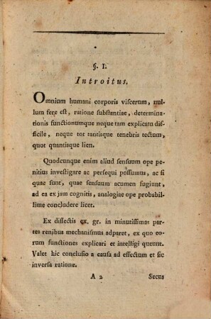 Diss. inaug. anat. physiol. de liene eiusque usu