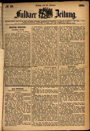 Ausgabe vom Freitag, den 23. Februar 1883.