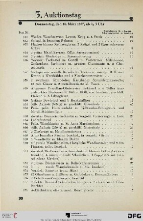 3. Auktionstag Donnerstag, den 18. März 1937, ab ½ 3 Uhr (Nr. 581-1275)