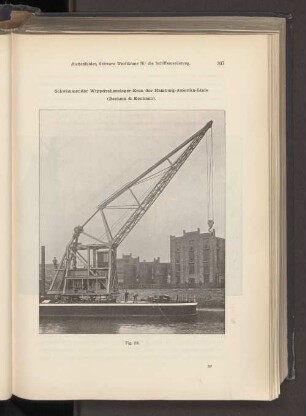 Schwimmender Wippdrehausleger-Kran der Hamburg-Amerika-Linie (Bechem & Keetman).