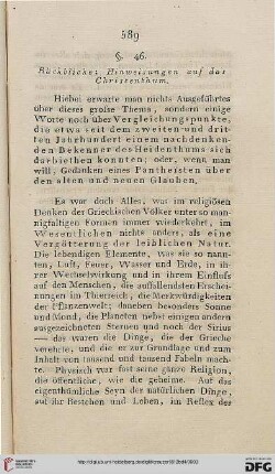 §. 46: Rückblicke; Hinweisungen auf das Christenthum