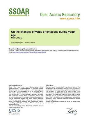 On the changes of value orientations during youth age
