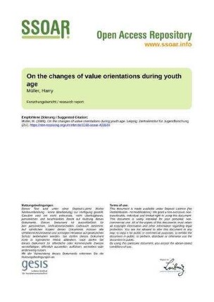 On the changes of value orientations during youth age