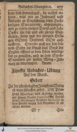 Fünffte Andachts-Ubung