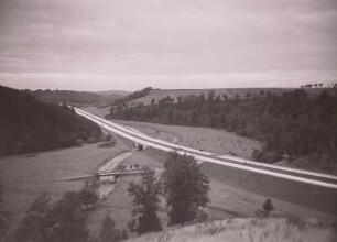 Triebischtal bei Tanneberg, Reichsautobahn mit Triebischunterführung, Blick in Richtung Chemnitz