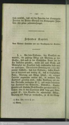Zehendes Kapitel. Vom Militair-Hospitale und von Verpflegung der Kranken