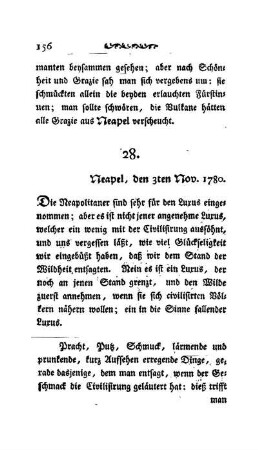 28. - Neapel, den 3ten Nov. 1780.