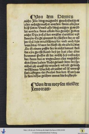 Von dem weysen meister Xenocrate