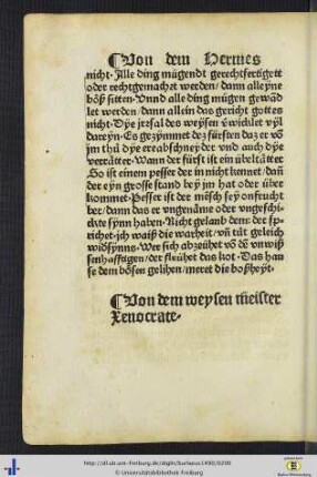 Von dem weysen meister Xenocrate