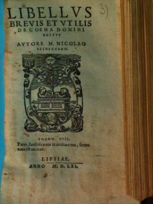 Libellus brevis et vtilis de coena Domini