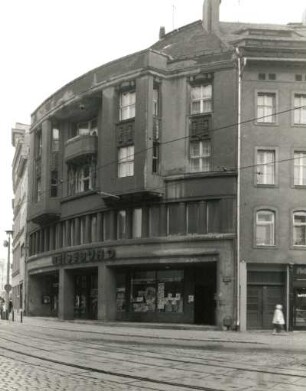 Görlitz, An der Frauenkirche 4 und Demianiplatz 4. Wohn- und Geschäftshaus (um 1912). Fassade Demianiplatz