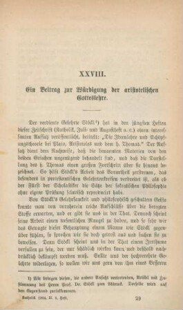 449-464 Ein Beitrag zur Würdigung der aristotelischen Gotteslehre