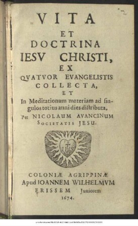 Vita Et Doctrina Jesu Christi