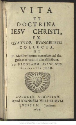 Vita Et Doctrina Jesu Christi