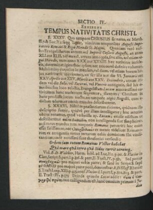 Sectio IV. Exhibens Tempus Nativitatis Christi.