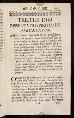 292-312, Dissertatio Spiritualis