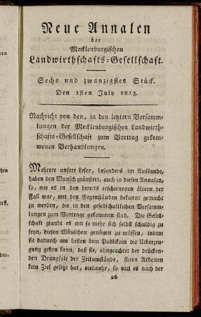 Sechs und zwanzigstes Stück. Den 1sten July 1813.