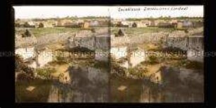 Zerschossene Häuser in der Vorstadt von Casablanca