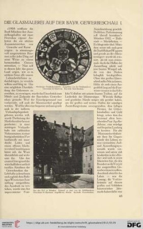 1: Die Glasmalerei auf der bayr. Gewerbeschau I.