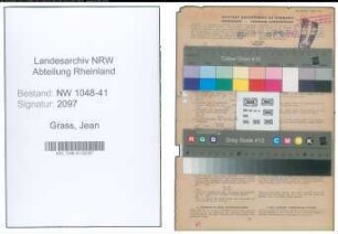 Entnazifizierung Jean Grass , geb. 10.09.1890 (Polizist)