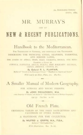Mr. Murray's list of new & recent publications