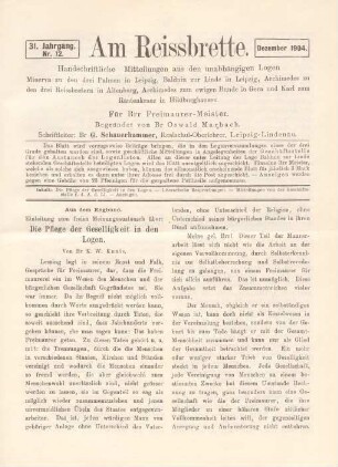 Nr. 12. Dezember 1904.