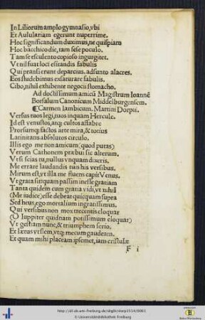 Ad doctissimum amicum Magistrum Ioannem Borsalum ... Carmen Iambicum Martini Dorpii.