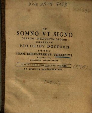 De Somno Vt Signo