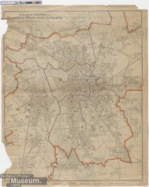 Eduard Gaeblers Grosser Plan von Leipzig mit Strassenverzeichnis