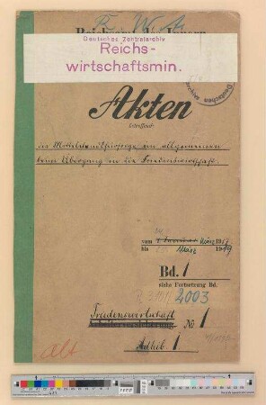 Mittelstandsfürsorge beim Übergang in die Friedenswirtschaft