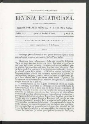Tomo 2. - Quito, 30 de abril de 1890. - Núm. 16