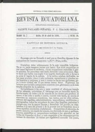 Tomo 2. - Quito, 30 de abril de 1890. - Núm. 16