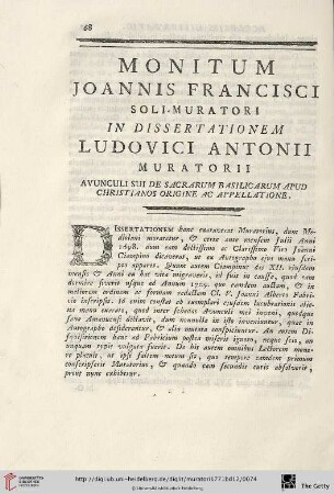 Monitum Joannis Francisci