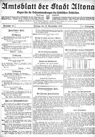 Nummer 42 : Freitag, den 16. September 1921