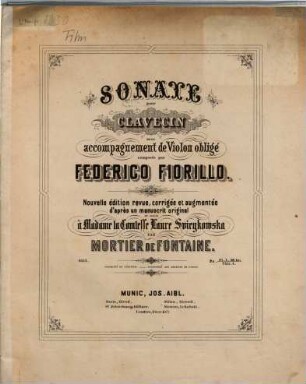 Sonate : pour clavecin avec accompagnement de violon obligé