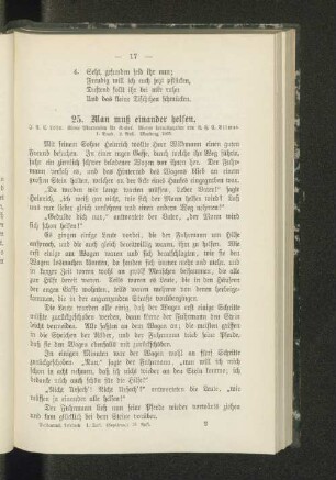 25. Man muß einander helfen.