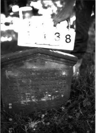 Grabstein 1138 (Index: 100098767) Maße HxBxT: 47x47x7 cm: Grabstein 1138