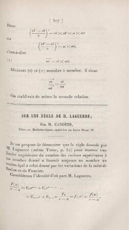 Sur une régle de M. Laguerre.