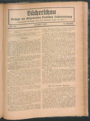 12a: Bücherschau : Beilage zur Allgemeinen Deutschen Lehrerzeitung. - 8.1933, Nr. 12a