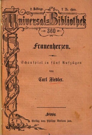 Frauenherzen : Schauspiel in fünf Aufzügen