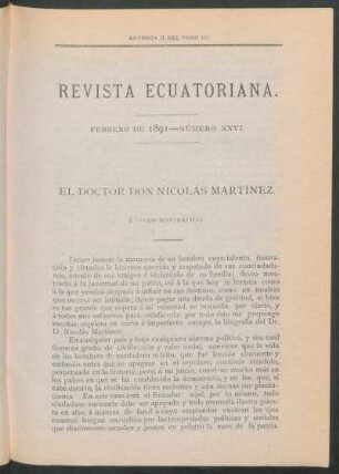 Febrero de 1891 - Número XXVI.