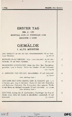 Gemälde (Nr. 1-90)