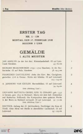Gemälde (Nr. 1-90)