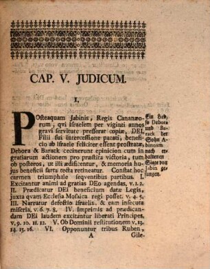 Enarratio cantici Deborae ac Baraci, cap. V. Judicum descripti