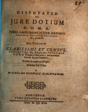 Disputatio de iure dotium