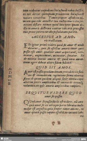 [Liber Primus] Acessus Ad Amoris tractatum