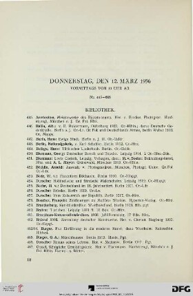 Donnerstag, den 12. März 1936: Vormittags von 10 Uhr ab (Nr. 445-606)