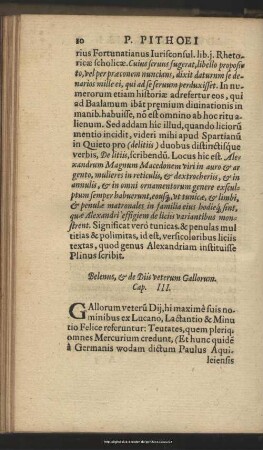 Belenus, [et] de Diis veterum Gallorum, Cap. II