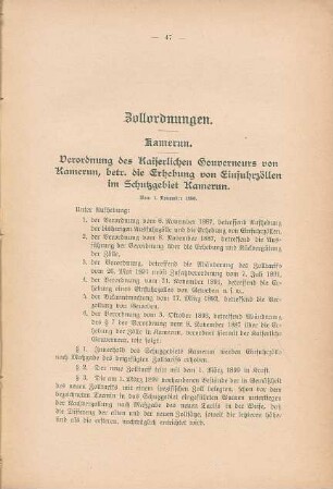 Zollordnungen