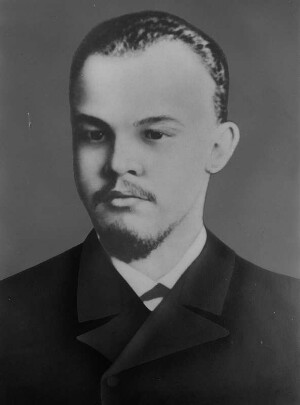 Moskau. Reproduktion einer Fotografie? Lenin in Samara (1892) , für ein Buch im Lenin-Museum 1965 aufgenommen